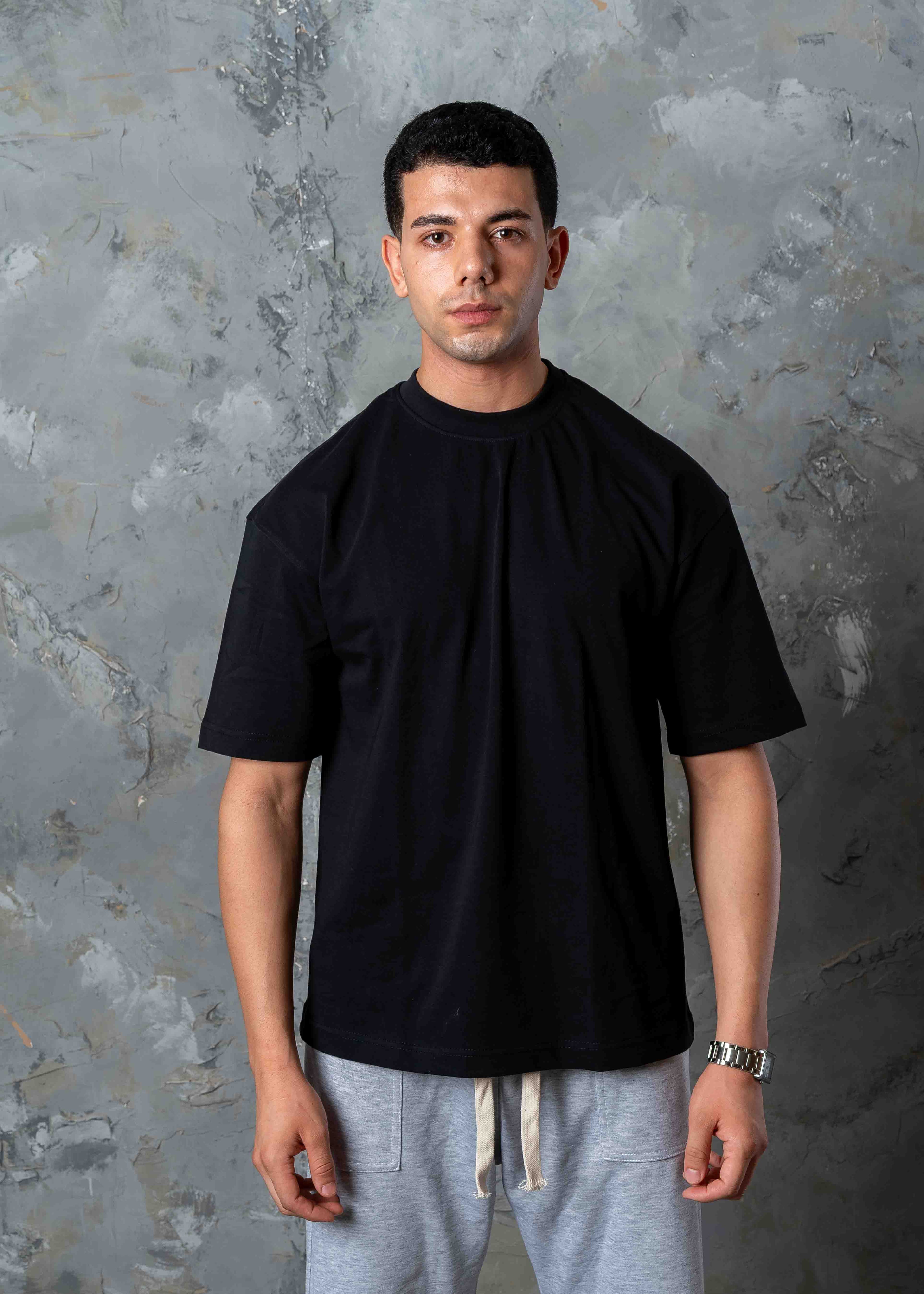 Relaxed Fit Drop Shoulder T-Shirt - black