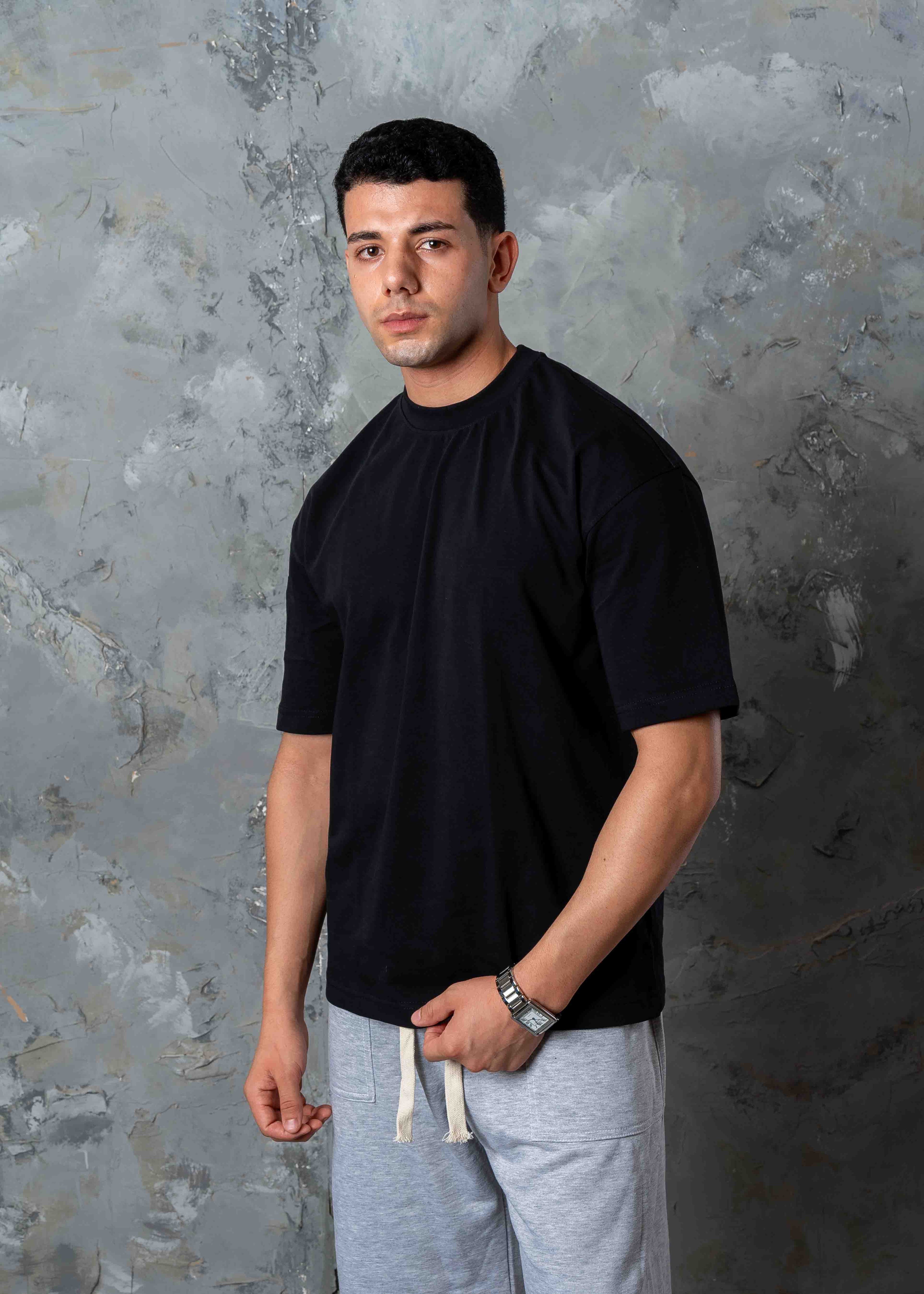 Relaxed Fit Drop Shoulder T-Shirt - black