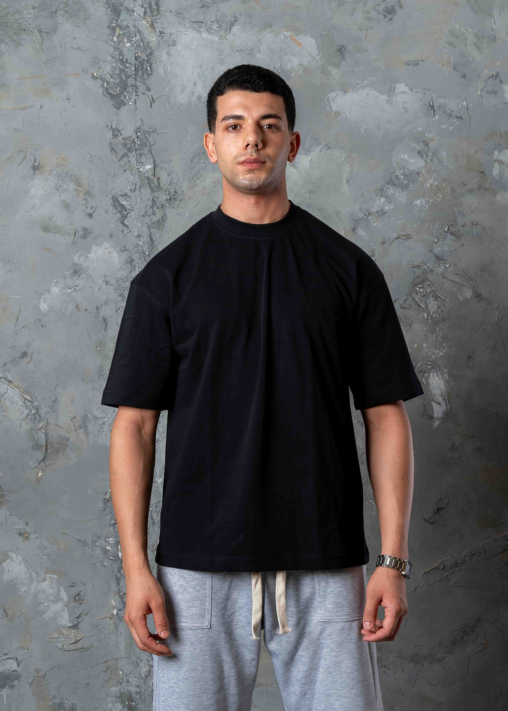 Relaxed Fit Drop Shoulder T-Shirt - black