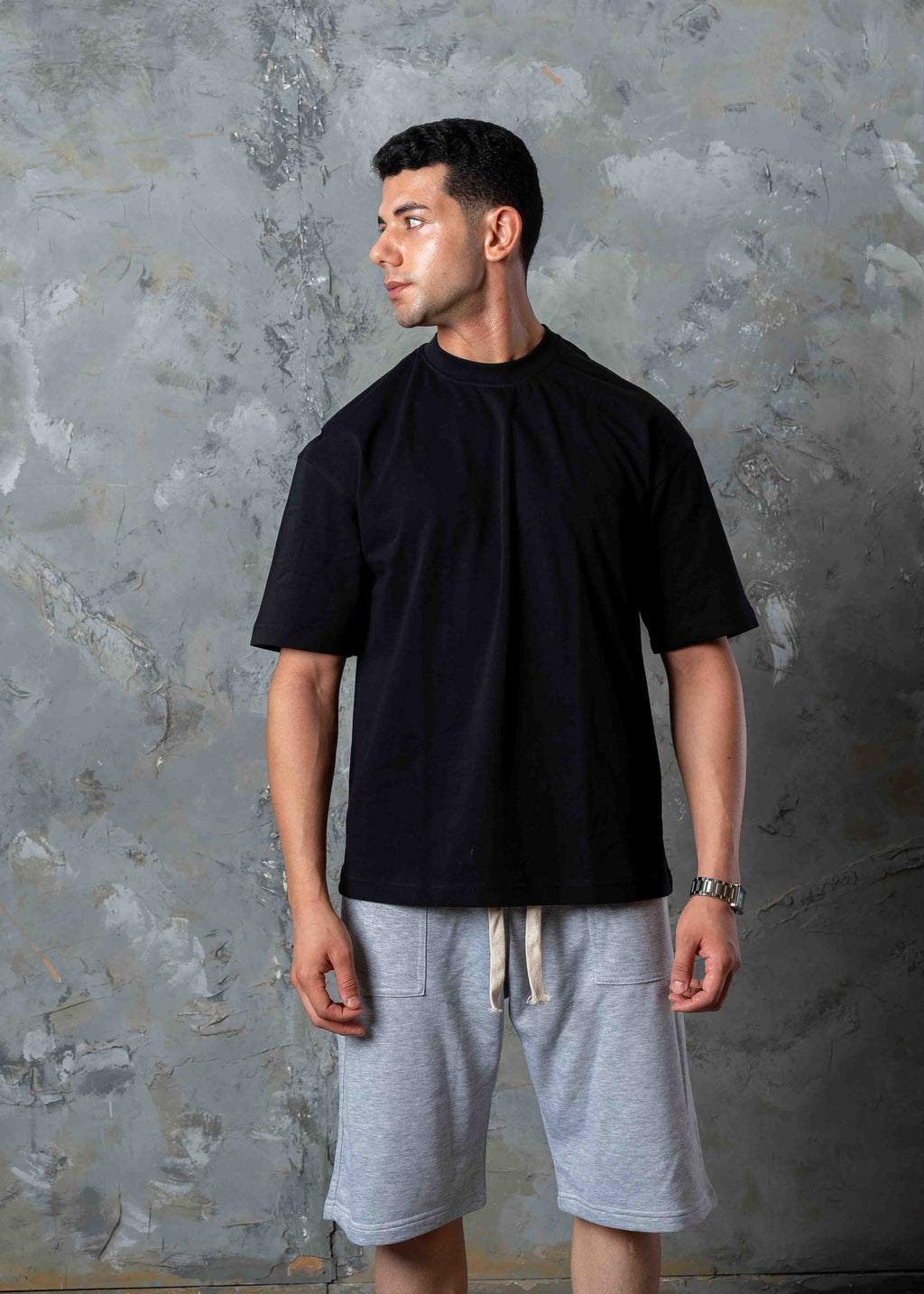 Relaxed Fit Drop Shoulder T-Shirt - black