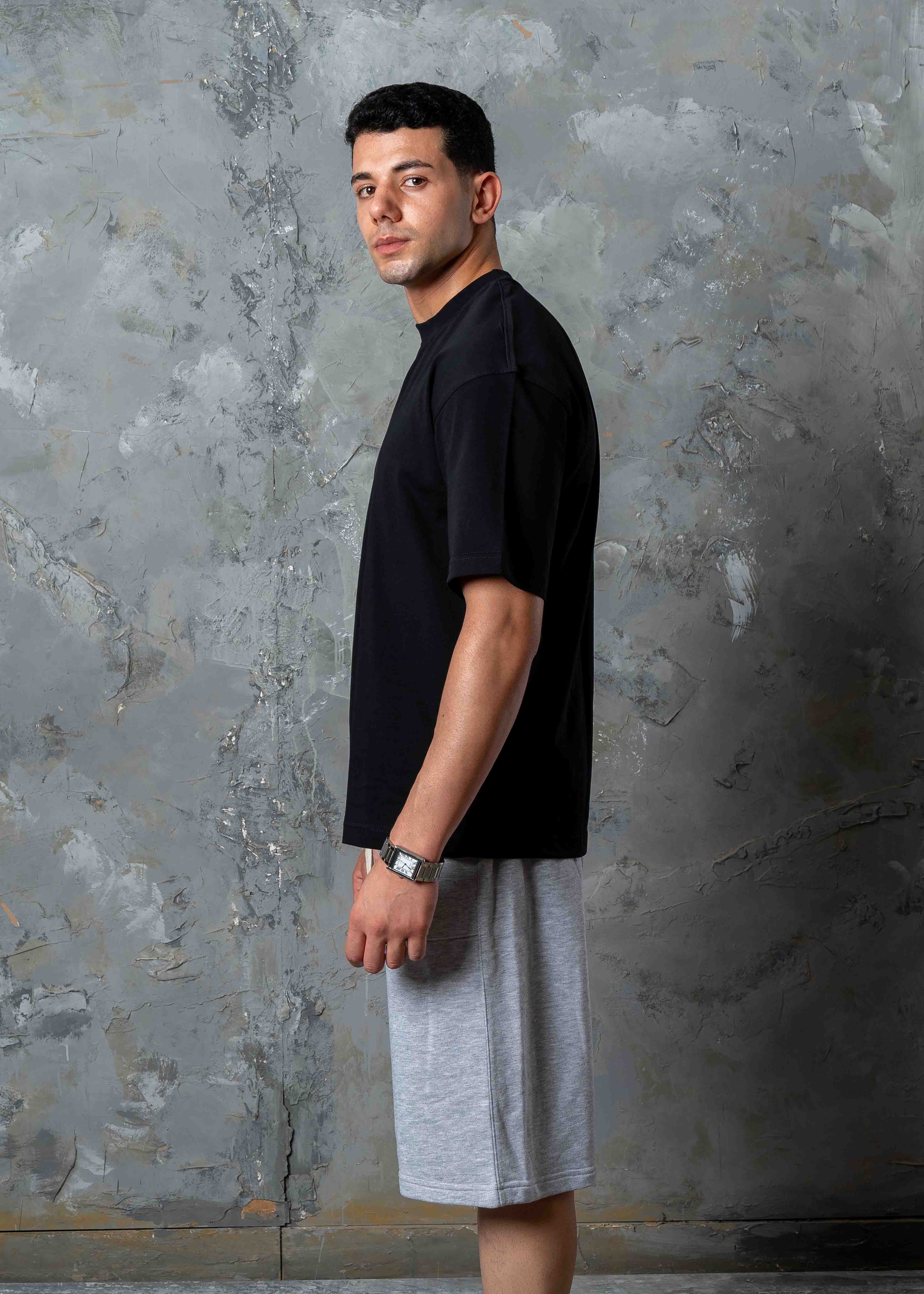 Relaxed Fit Drop Shoulder T-Shirt - black