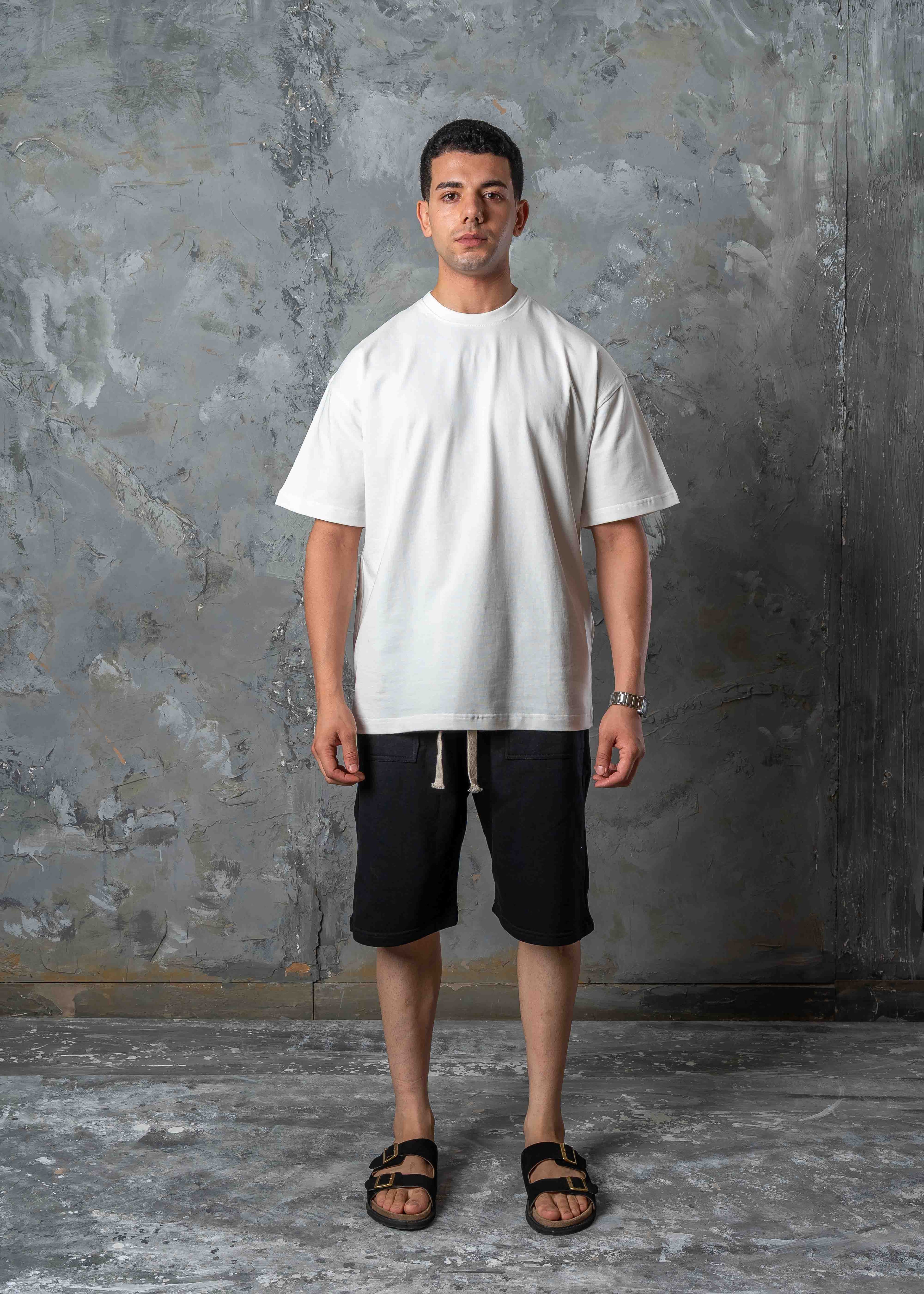 Relaxed Fit Drop Shoulder T-Shirt - white
