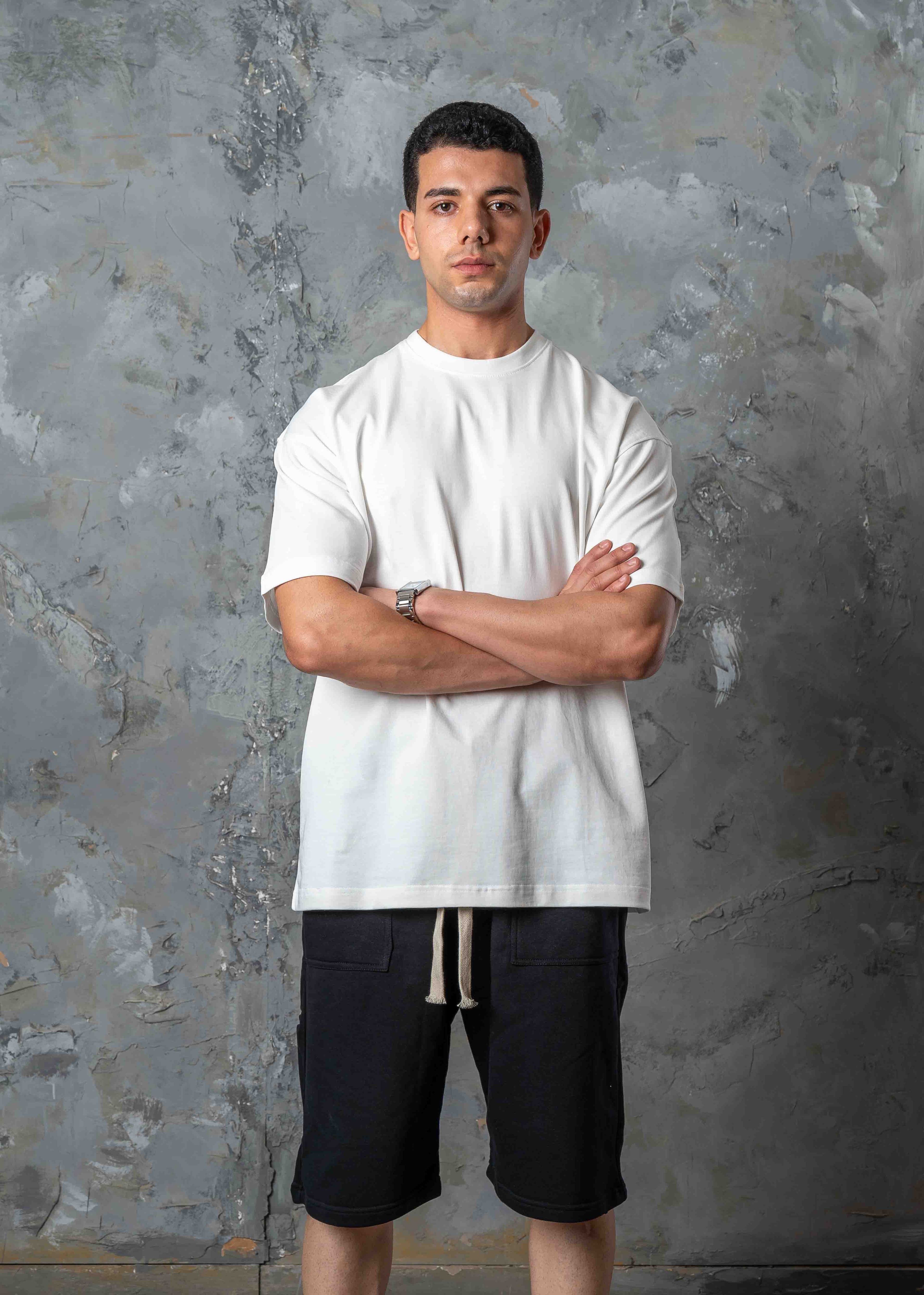 Relaxed Fit Drop Shoulder T-Shirt - white