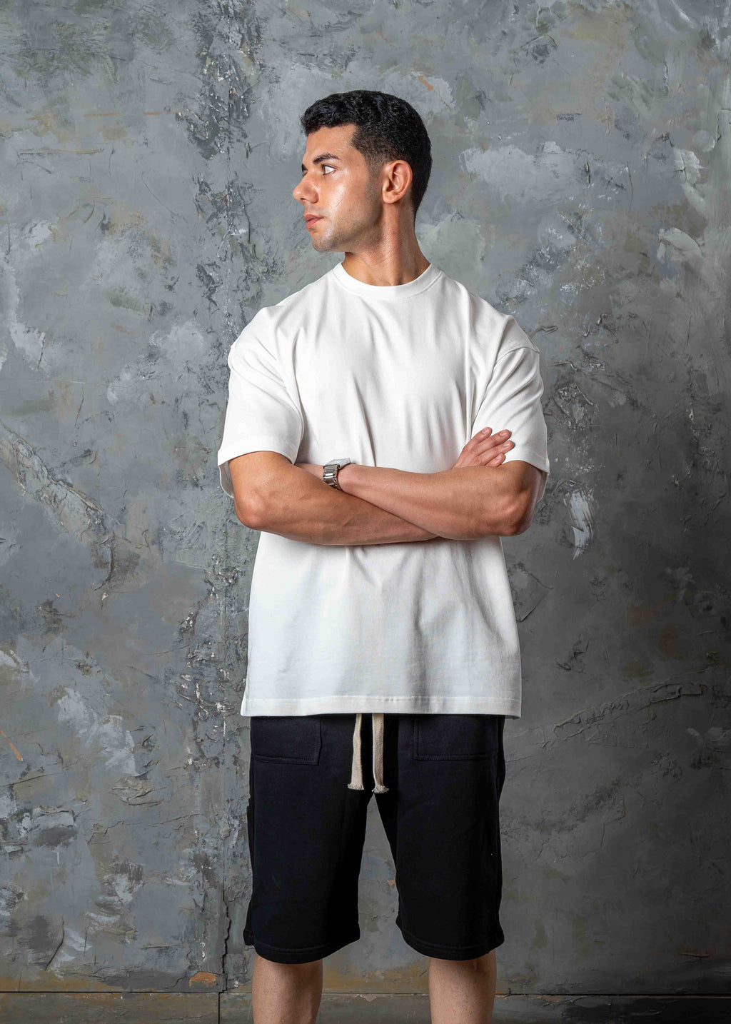 Relaxed Fit Drop Shoulder T-Shirt - white