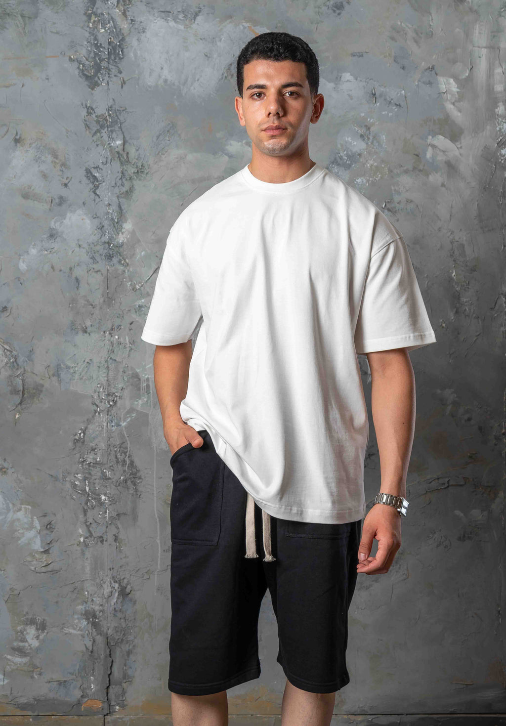 Relaxed Fit Drop Shoulder T-Shirt - white