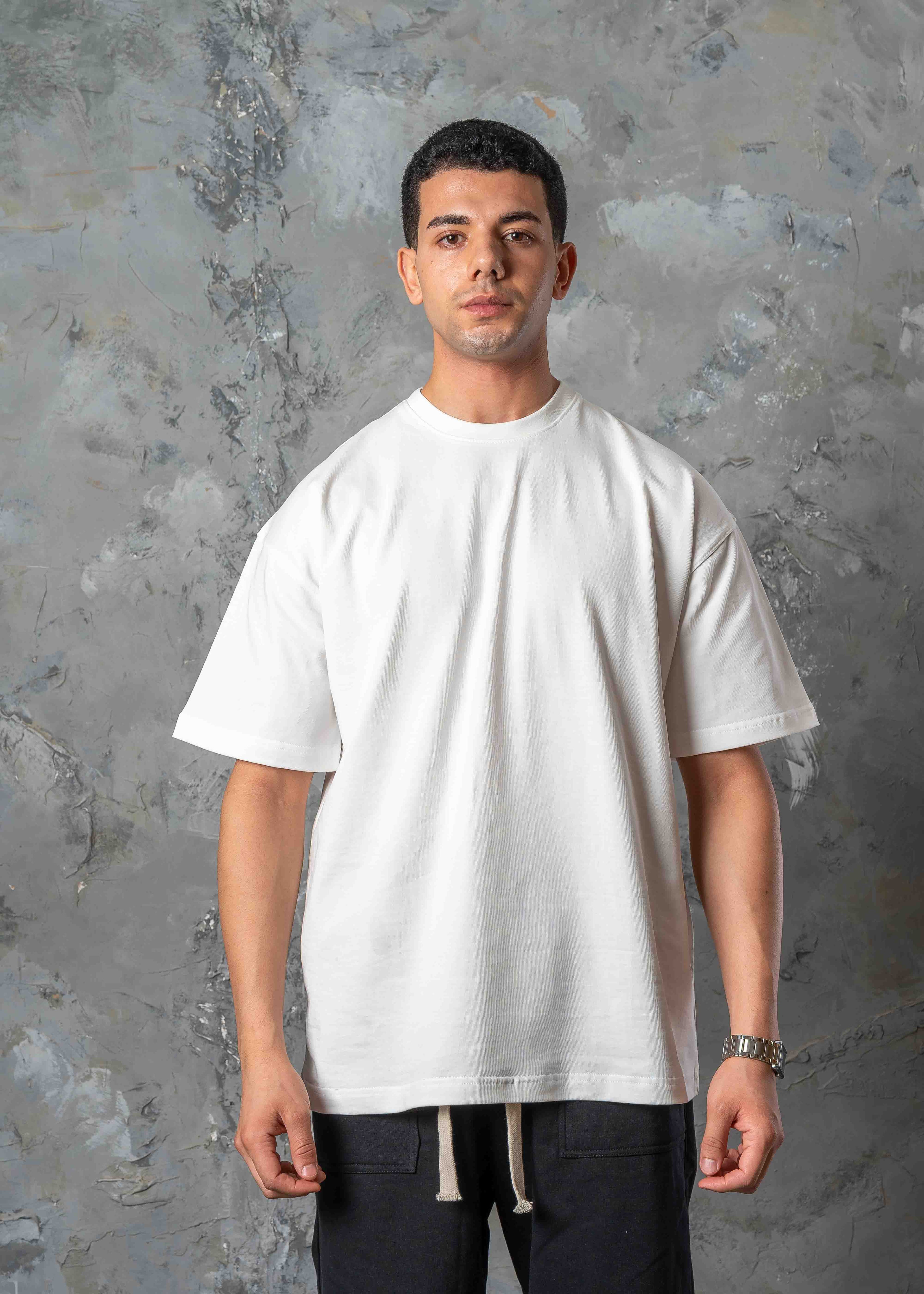Relaxed Fit Drop Shoulder T-Shirt - white
