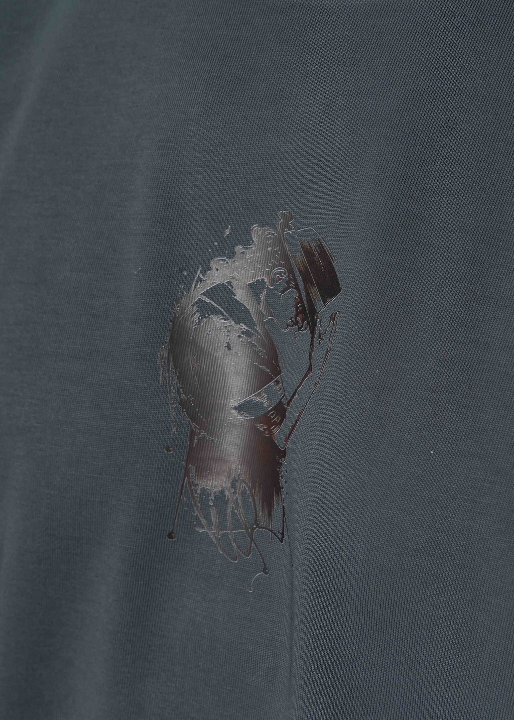 Oversized Back Graphic Print T-Shirt - Dark Grey