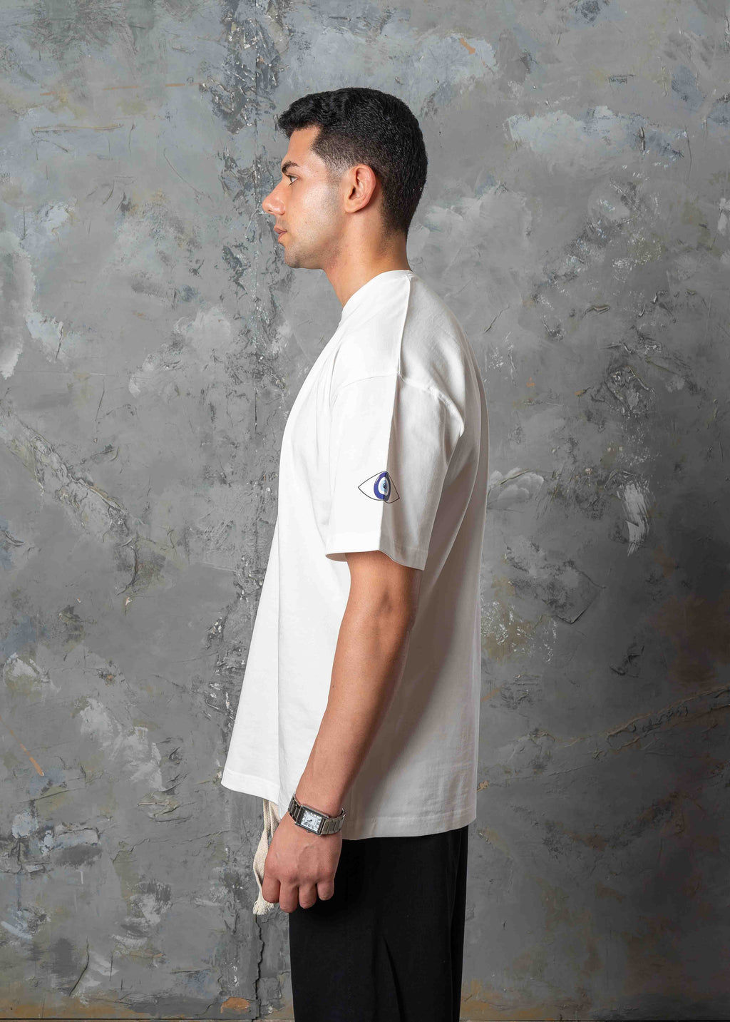 Evil Eye Printed Crewneck T-Shirt - white