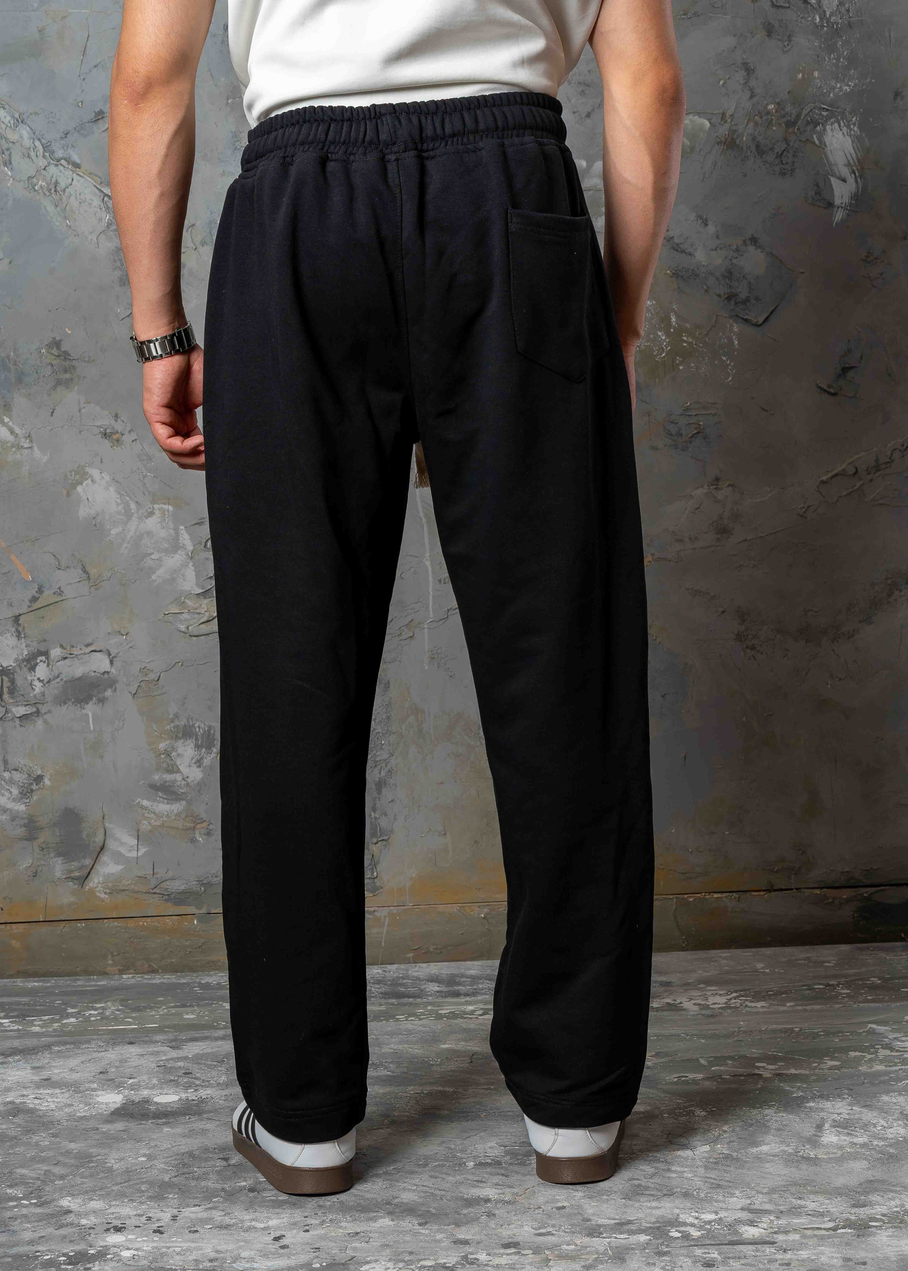 Relaxed Straight Sweatpants - black