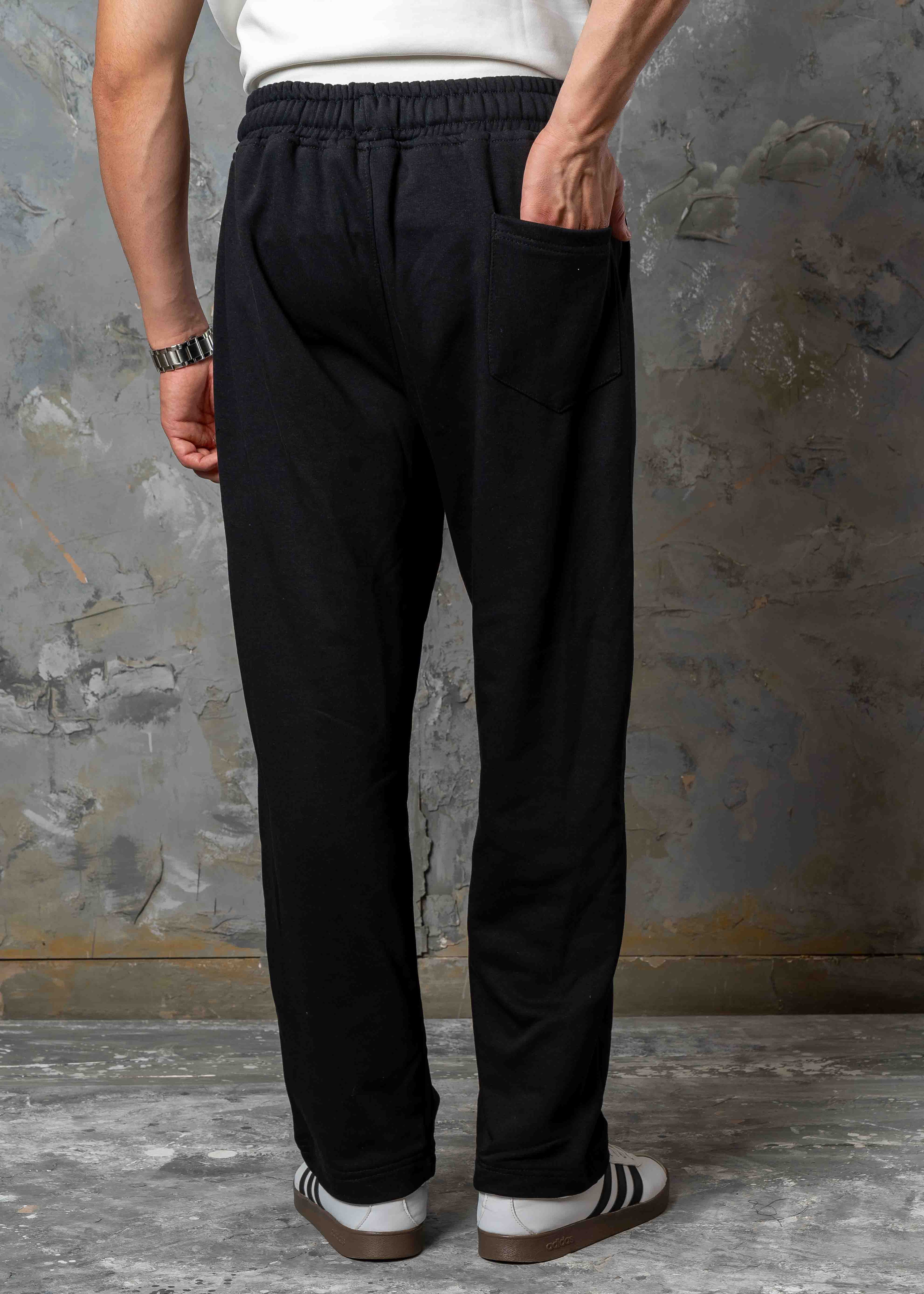 Relaxed Straight Sweatpants - black