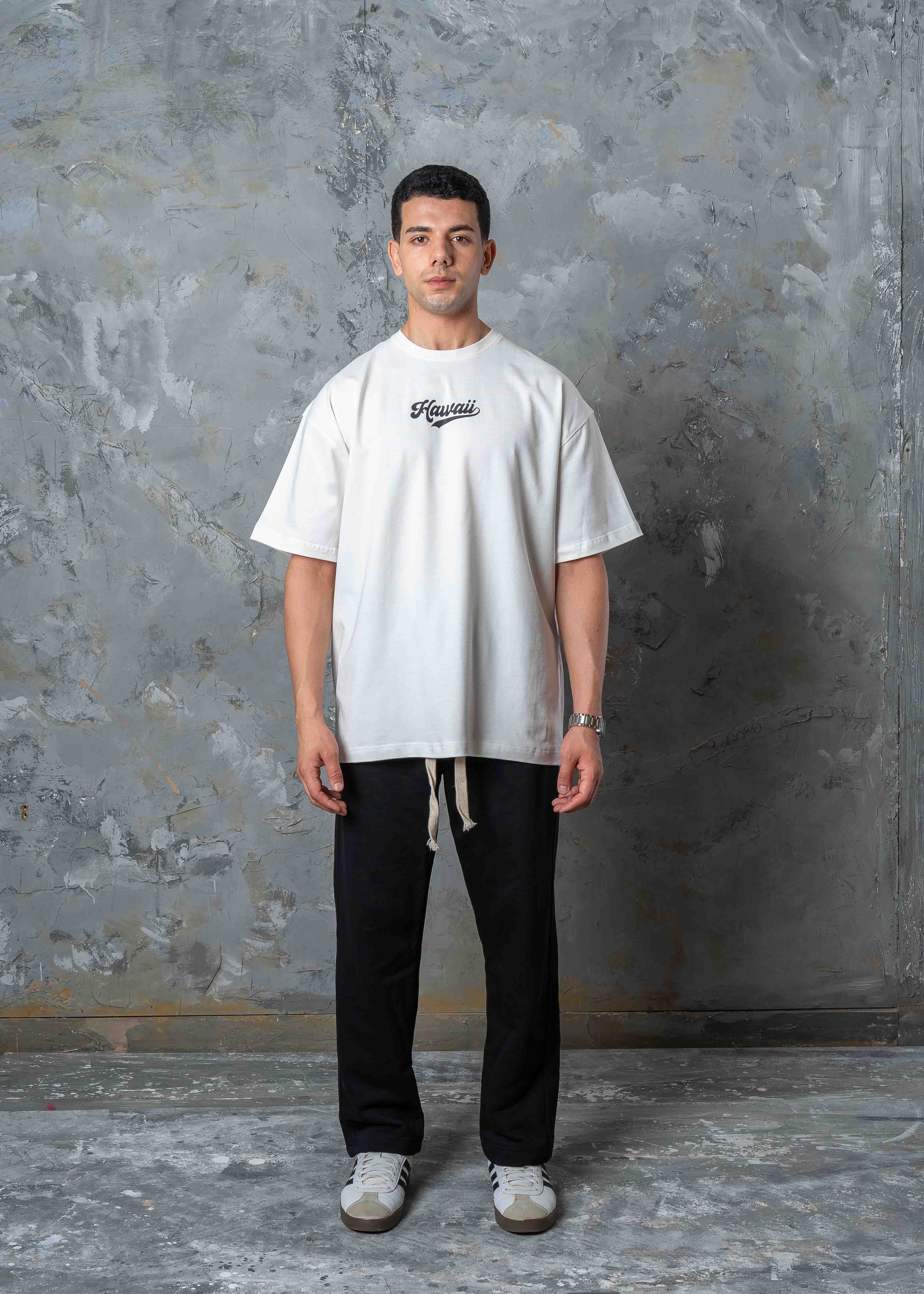 Hawaii Summer Vibes Back Graphic T-Shirt - white