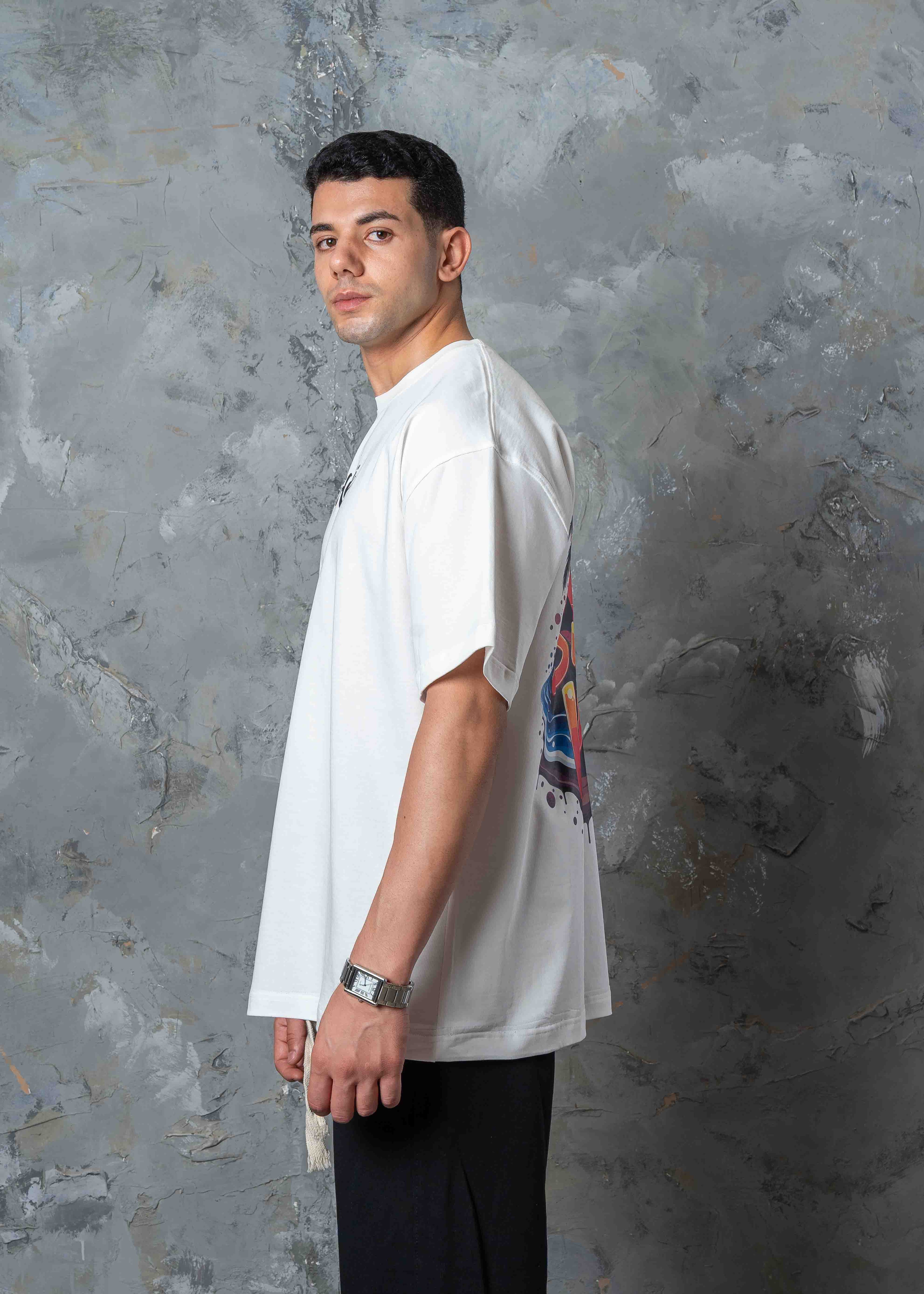 Hawaii Summer Vibes Back Graphic T-Shirt - white
