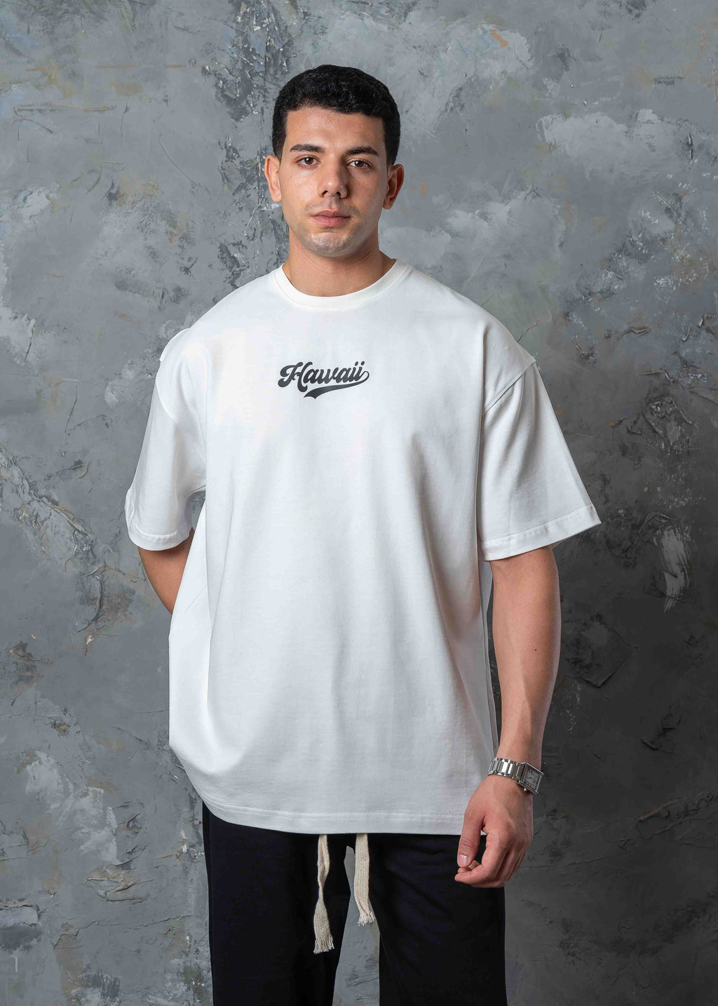 Hawaii Summer Vibes Back Graphic T-Shirt - white