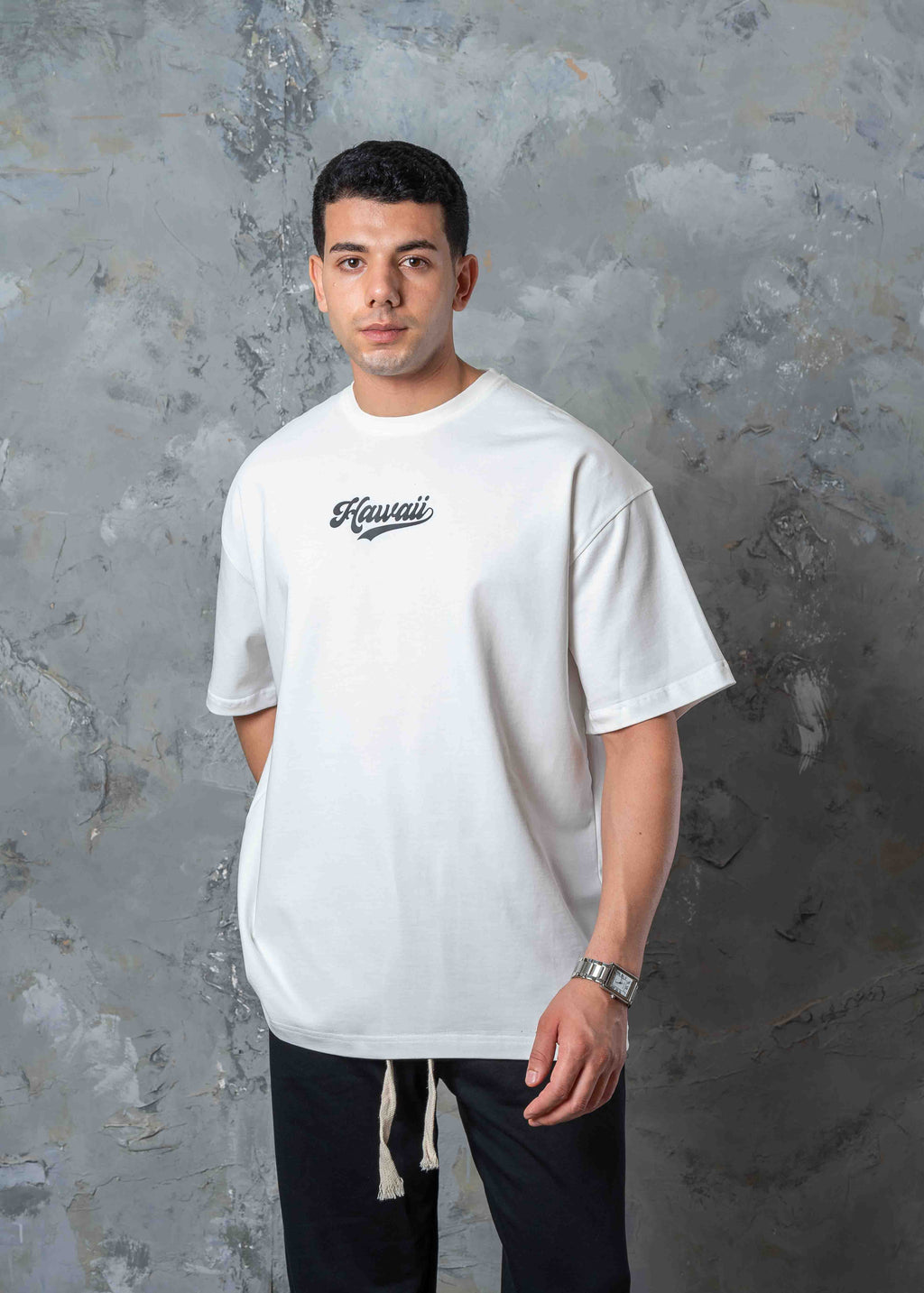 Hawaii Summer Vibes Back Graphic T-Shirt - white
