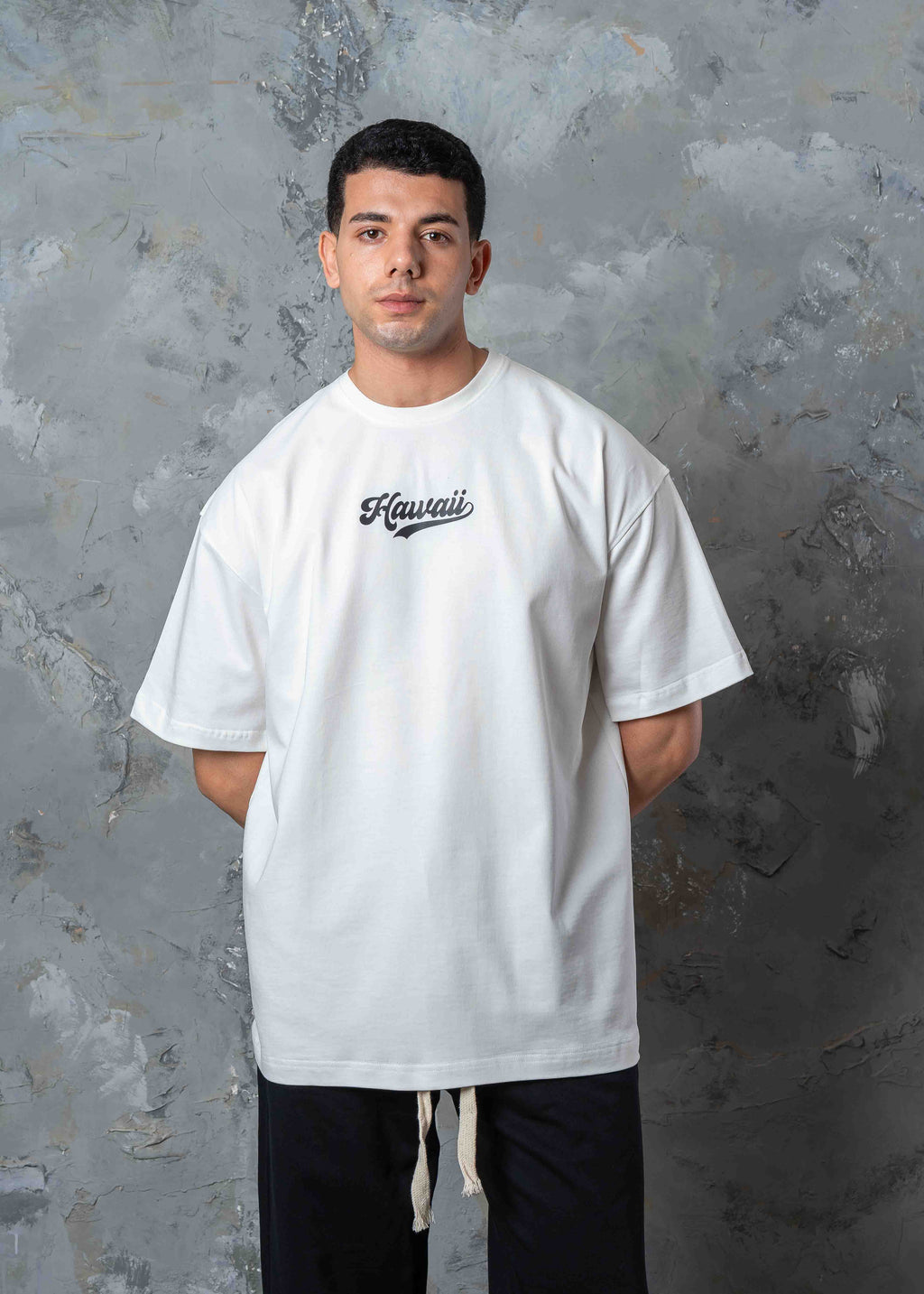 Hawaii Summer Vibes Back Graphic T-Shirt - white