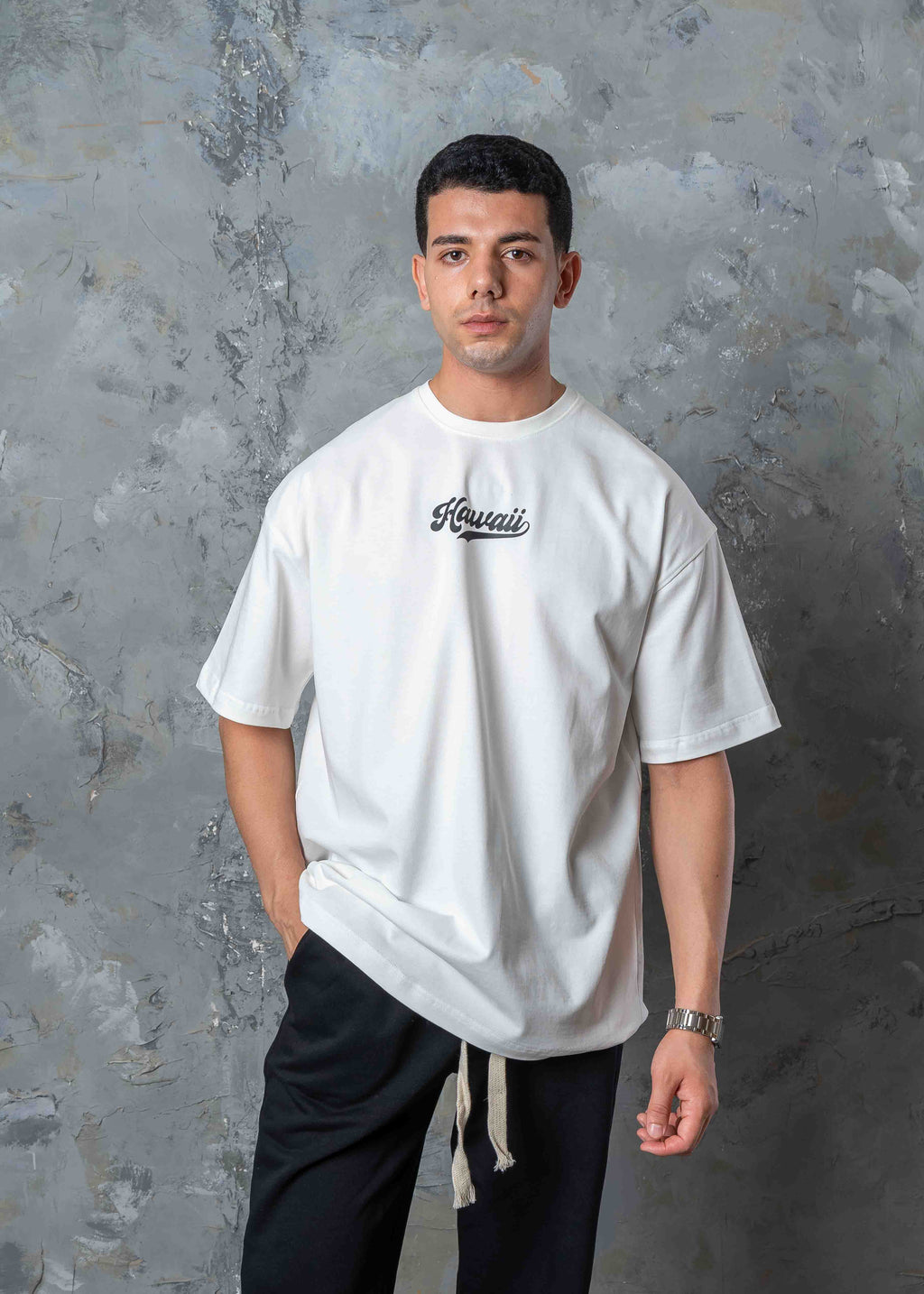 Hawaii Summer Vibes Back Graphic T-Shirt - white