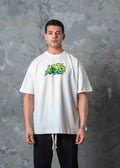 Oversized Ninja Back Graphic T-Shirt - white