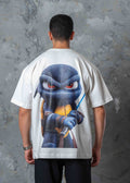 Oversized Ninja Back Graphic T-Shirt - white