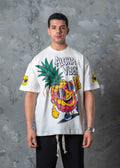 Aloha Vibes Pineapple Graphic T-Shirt - white