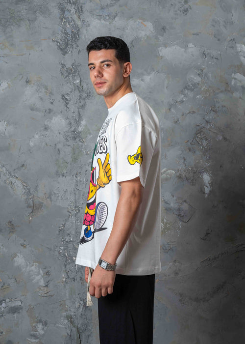 Aloha Vibes Pineapple Graphic T-Shirt - white