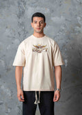 Oversized Egyptian Graphic T-Shirt - beige