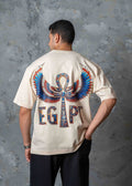 Oversized Egyptian Graphic T-Shirt - beige