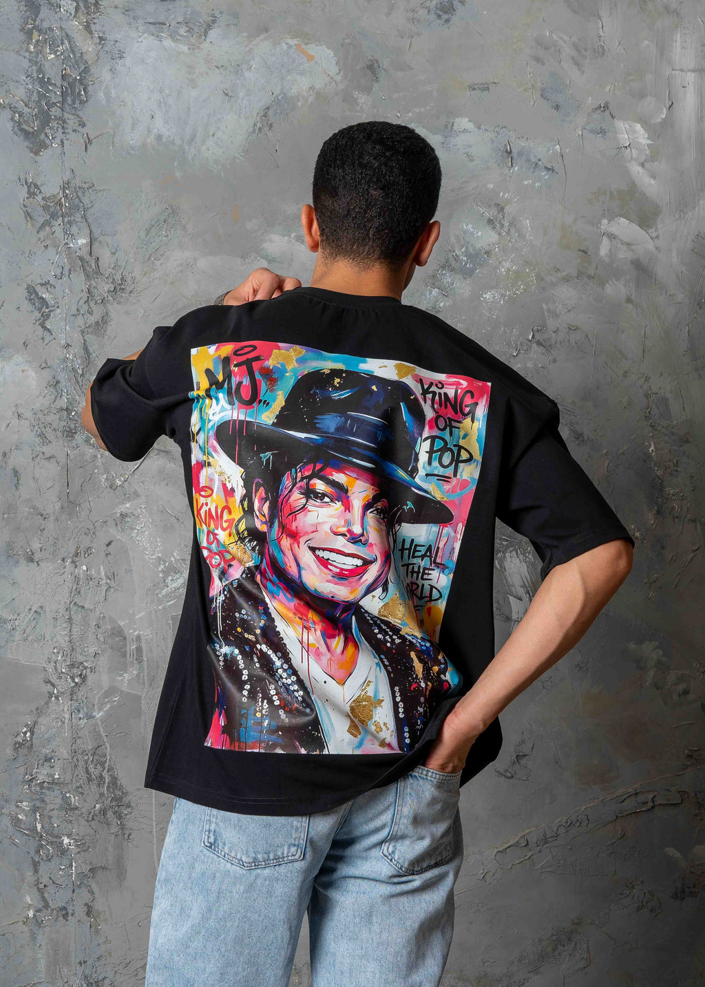Michael Jackson Graphic Oversized T-Shirt - black