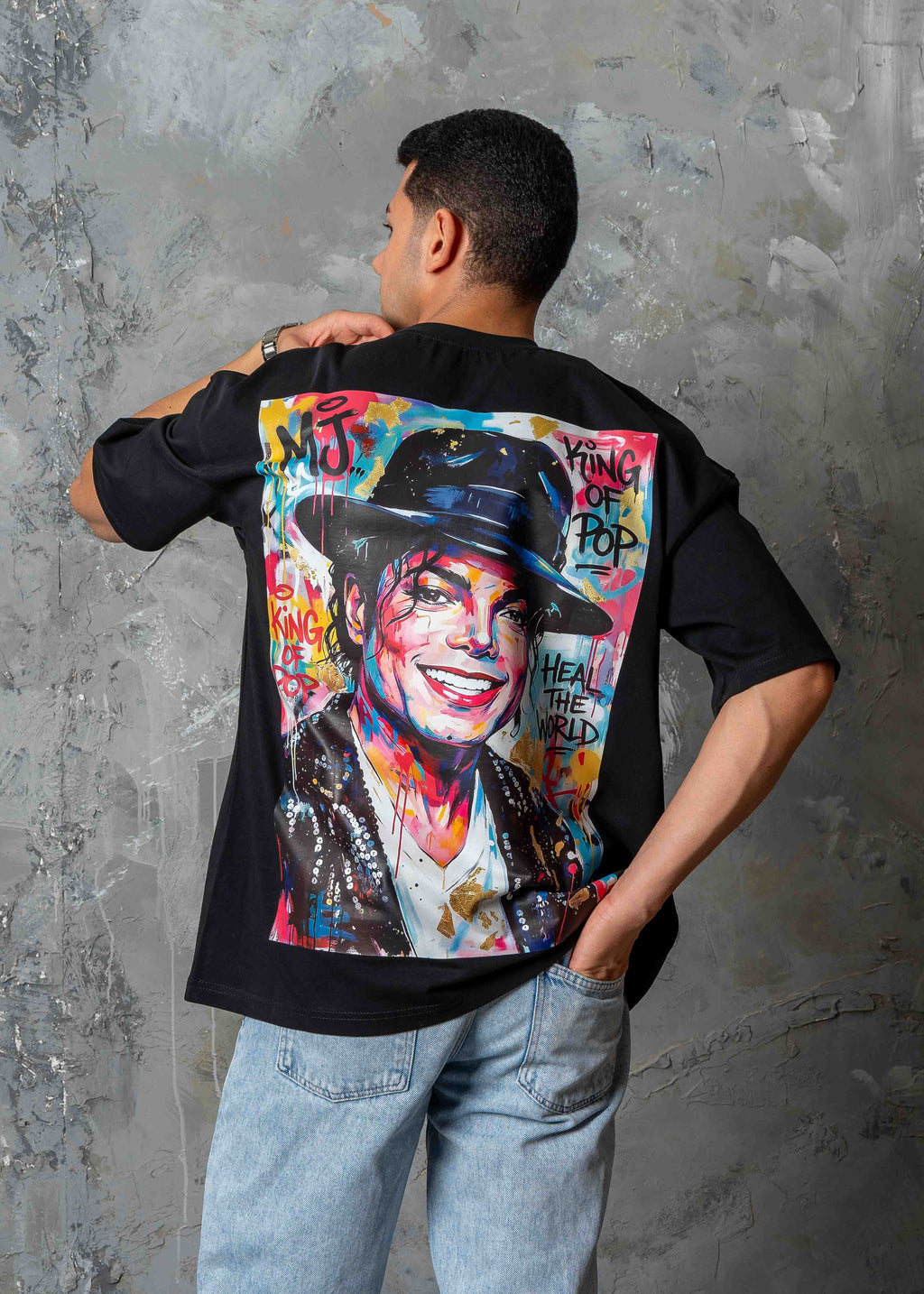 Michael Jackson Graphic Oversized T-Shirt - black