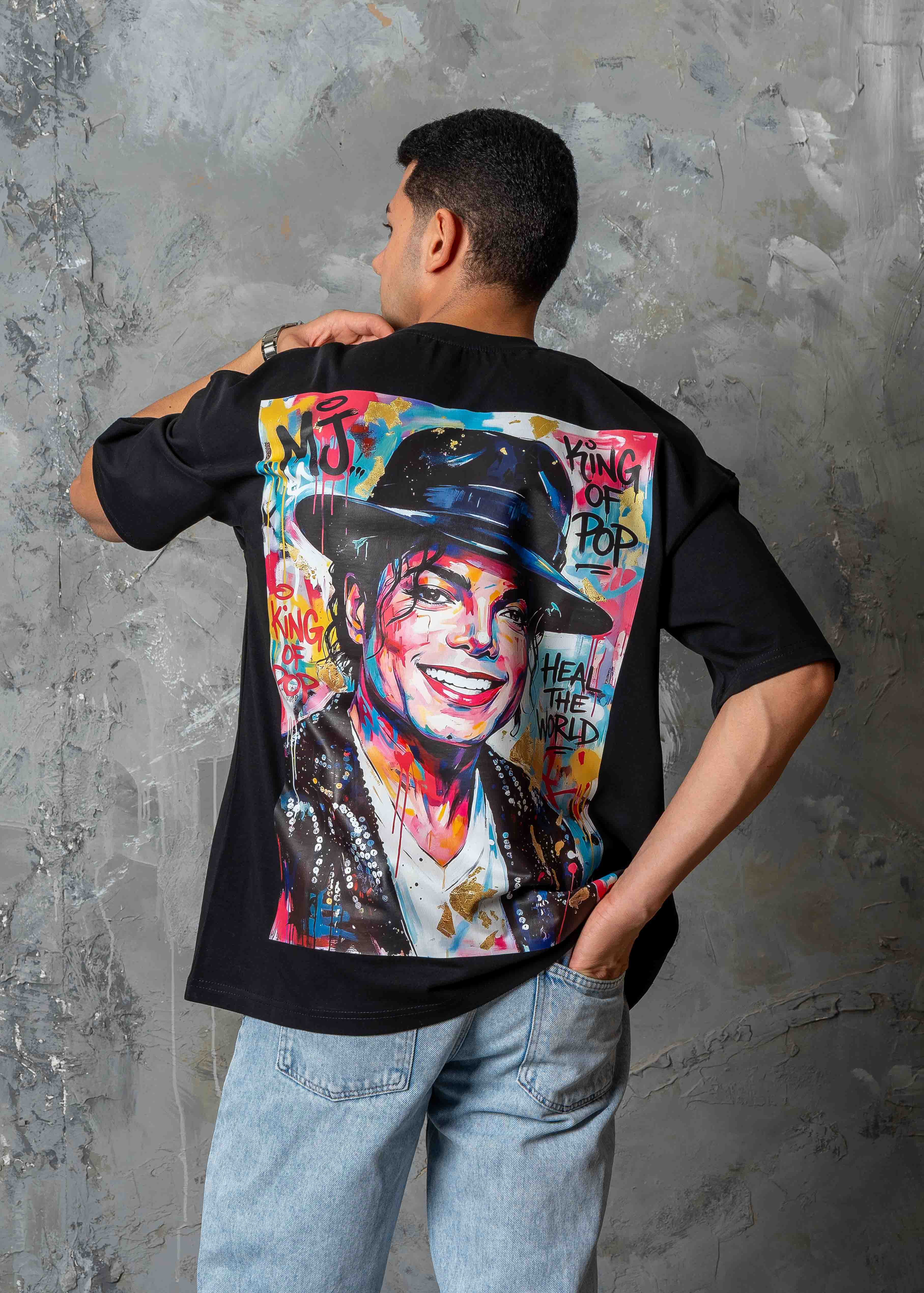 Michael Jackson Graphic Oversized T-Shirt - black