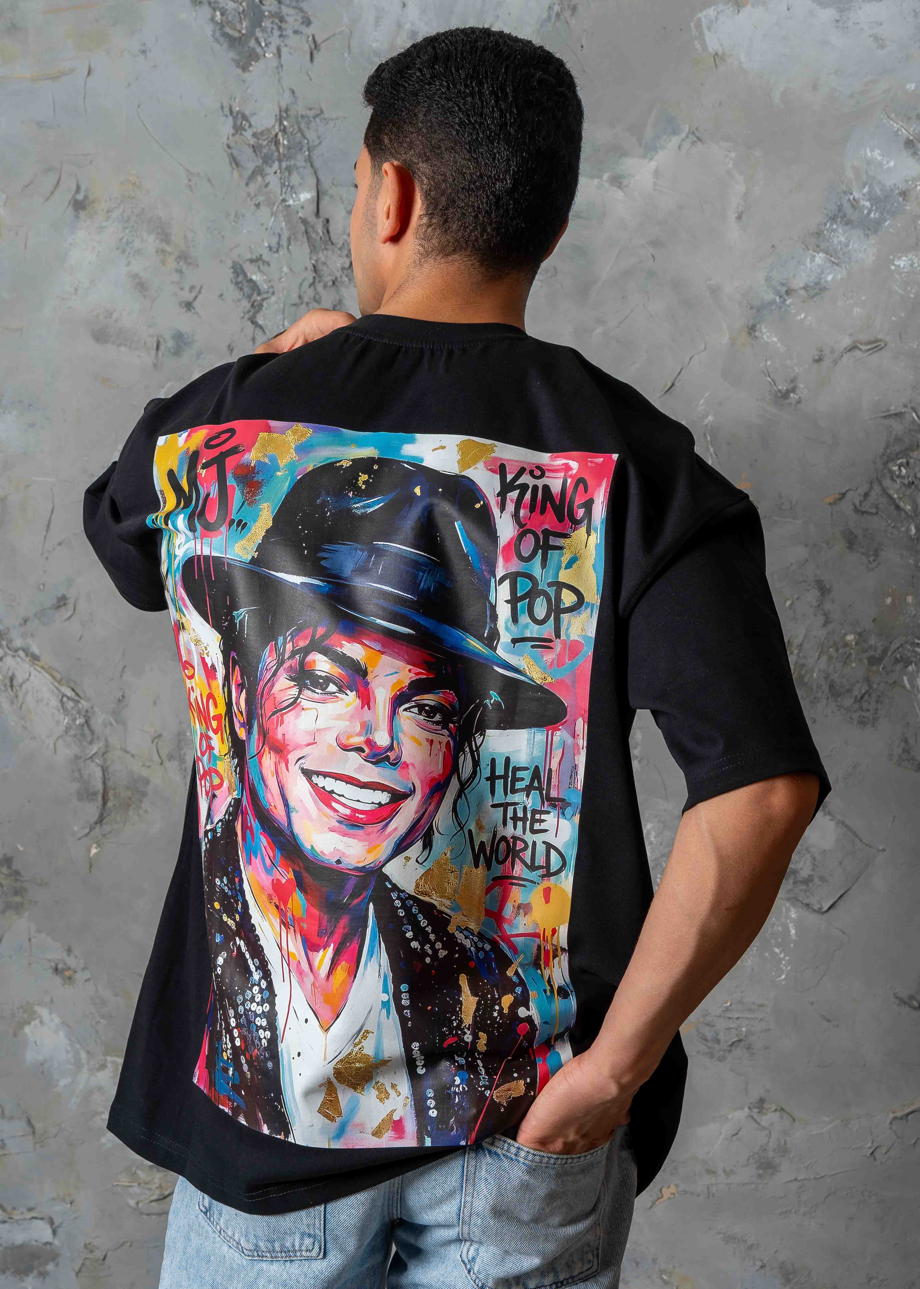 Michael Jackson Graphic Oversized T-Shirt - black