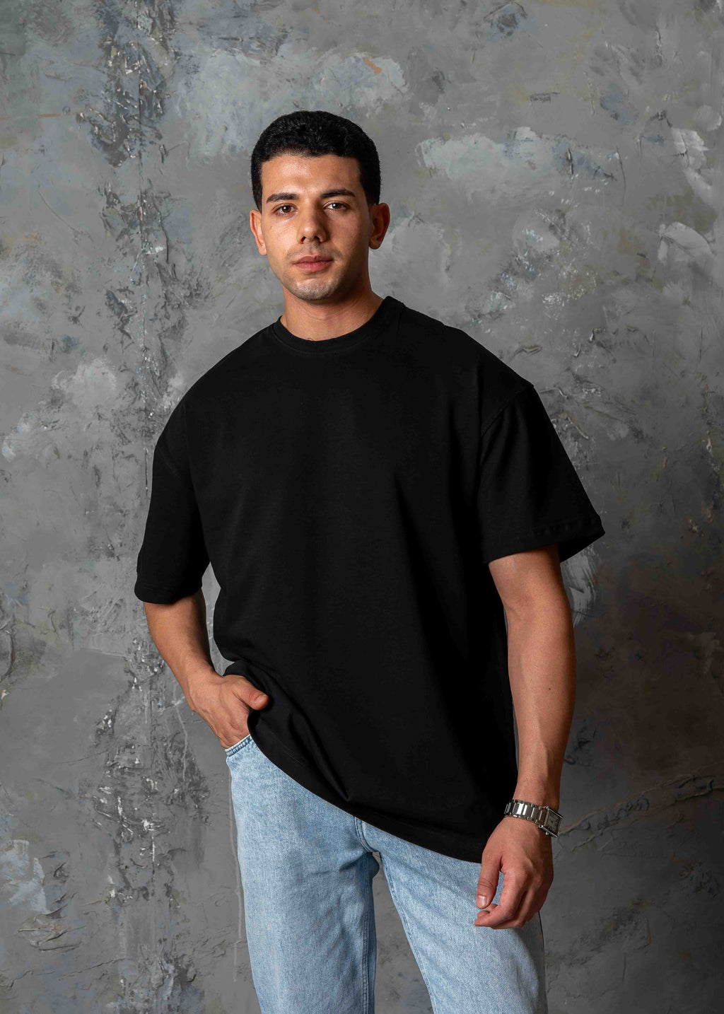 Golden Falcon Drop Shoulder T-Shirt - black
