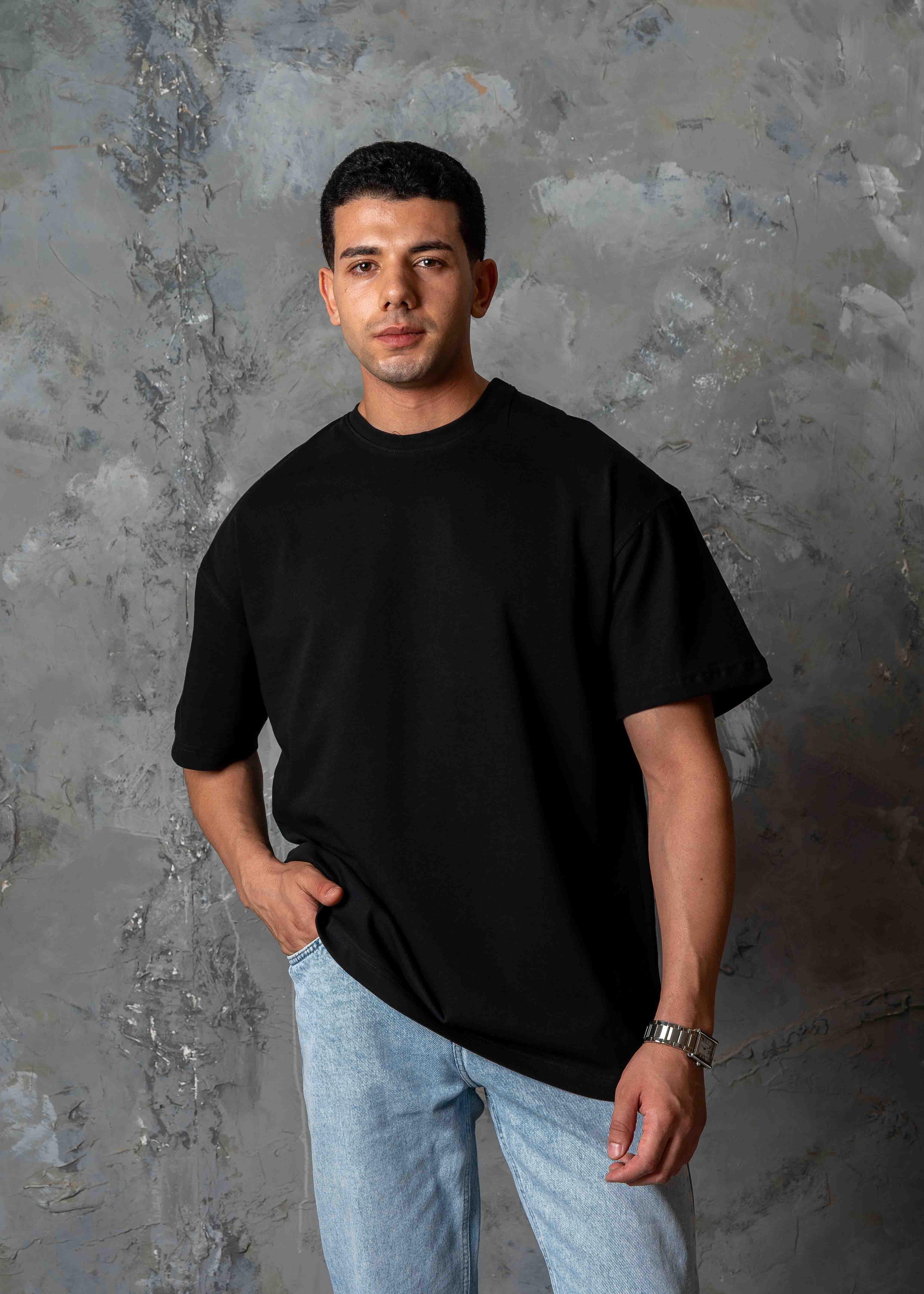 Golden Falcon Drop Shoulder T-Shirt - black