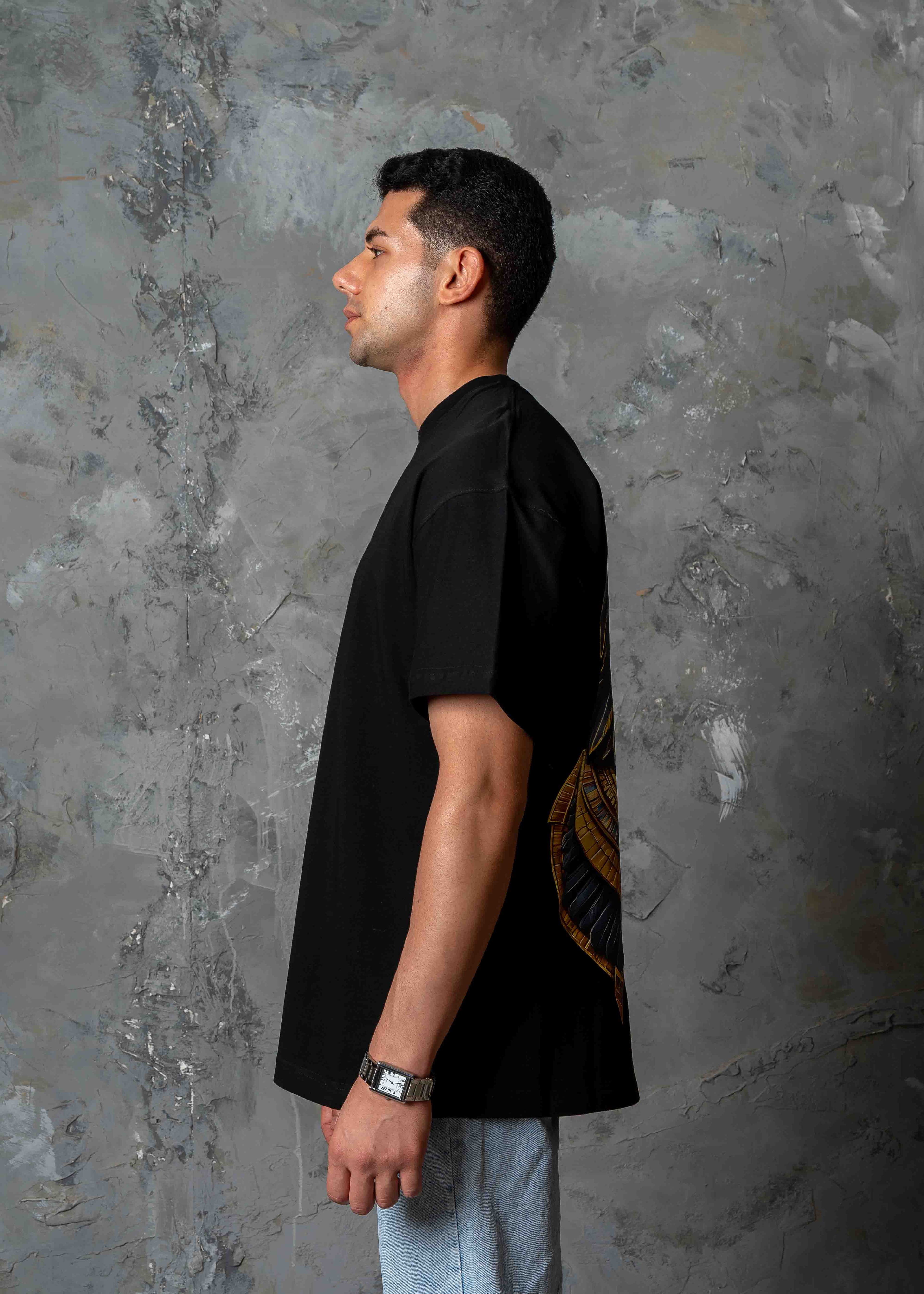 Golden Falcon Drop Shoulder T-Shirt - black