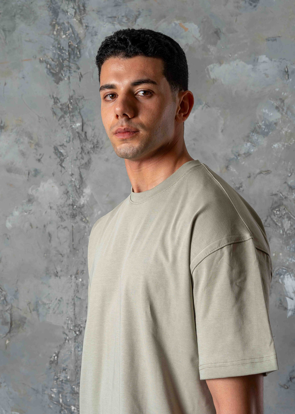 Never Look Back Graphic Oversized T-Shirt - khaki